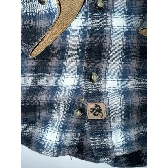 Legendary Whitetail Blue Plaid Flannel Shirt Mens Size Large Tall - Picture 4 of 10